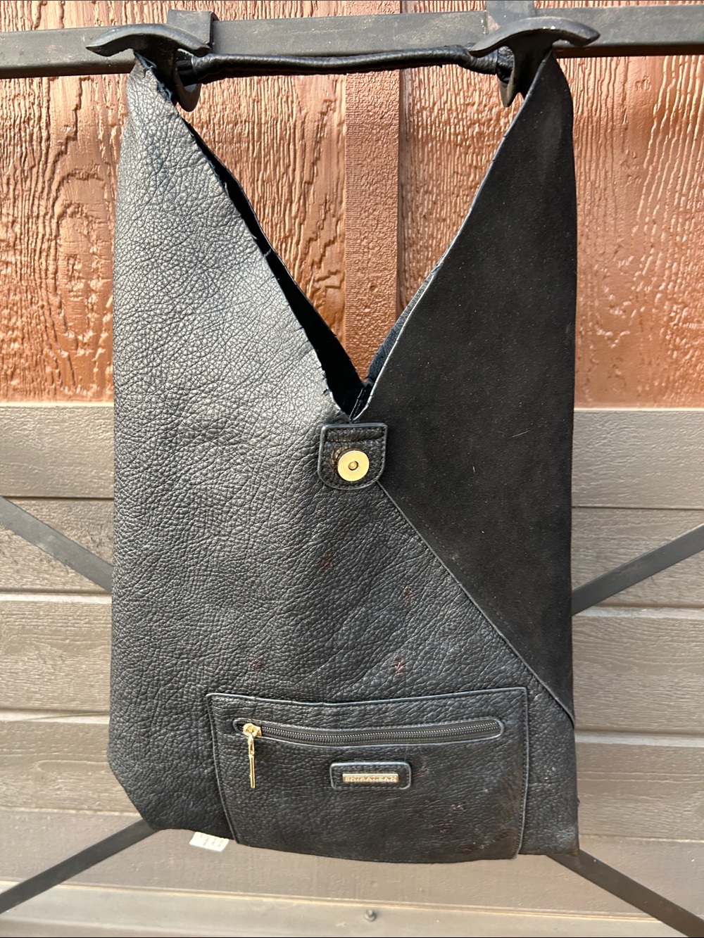 Anthro ShiraLeigh Womens Arden Vegan Slouchy Tote Handbag Black - Picture 11 of 14